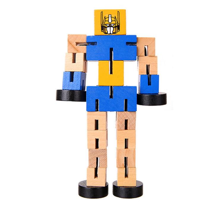 PERA FASHION Wooden Robot Toy for Children