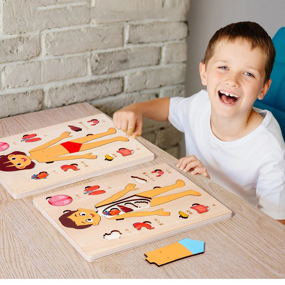 PERA FASHION Montessori Human Body Anatomy Puzzle