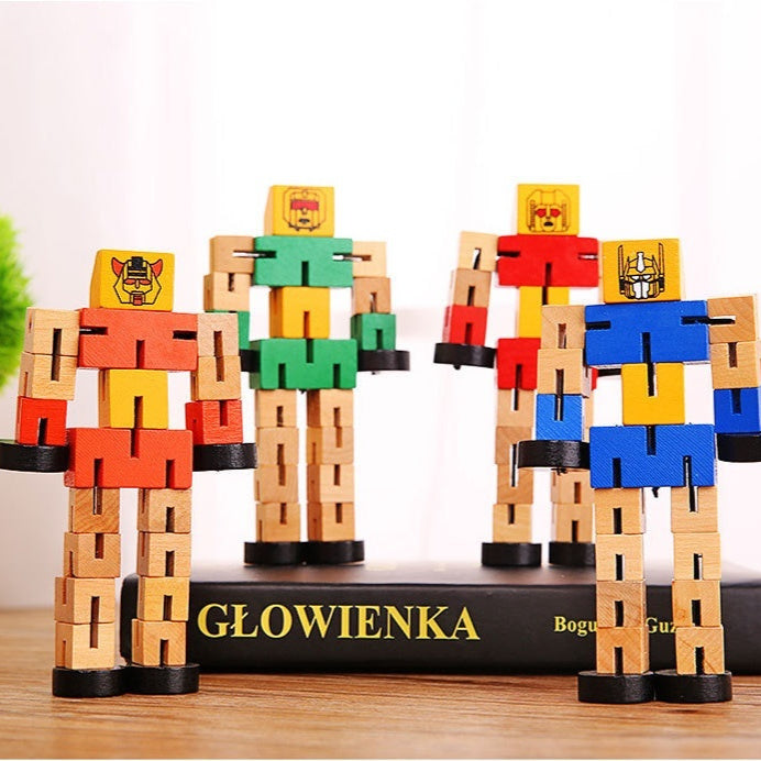 PERA FASHION Wooden Robot Toy for Children