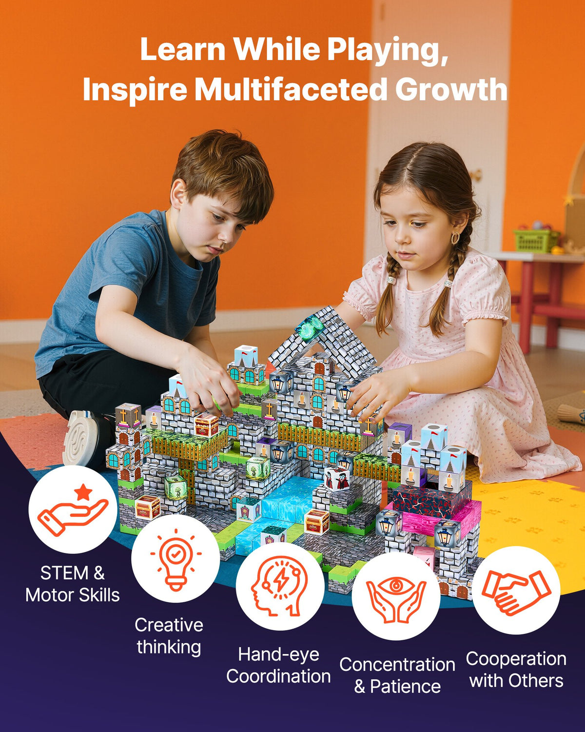 PERA FASHION 100PCS Magnetic Building Blocks STEM Toy