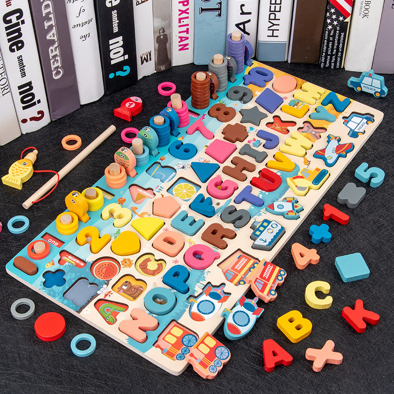 PERA FASHION Wooden Montessori Shape Color Math Toy