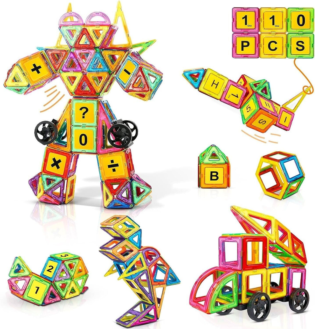 PERA FASHION 110 Piece Magnetic Construction Toy Set