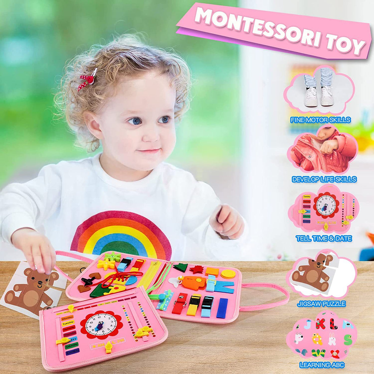 PERA FASHION Kids Felt Educational Activity Board