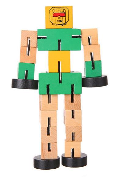 PERA FASHION Wooden Robot Toy for Children
