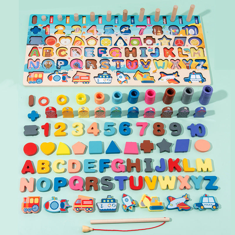 PERA FASHION Wooden Montessori Shape Color Math Toy