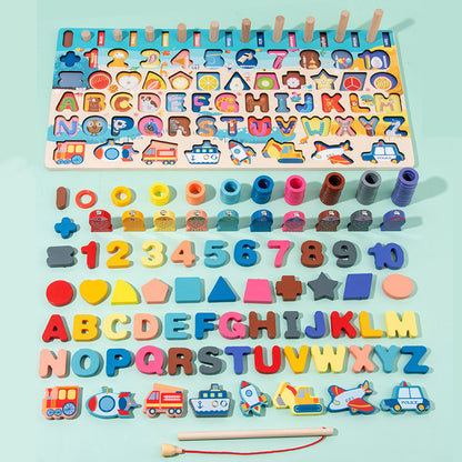 PERA FASHION Wooden Montessori Shape Color Math Toy