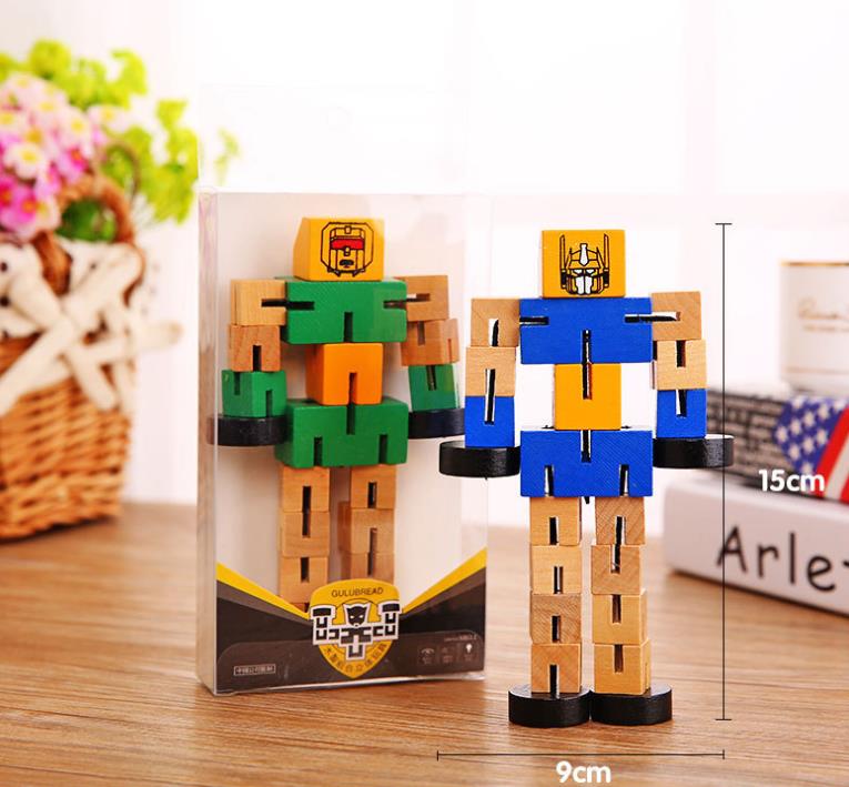 PERA FASHION Wooden Robot Toy for Children