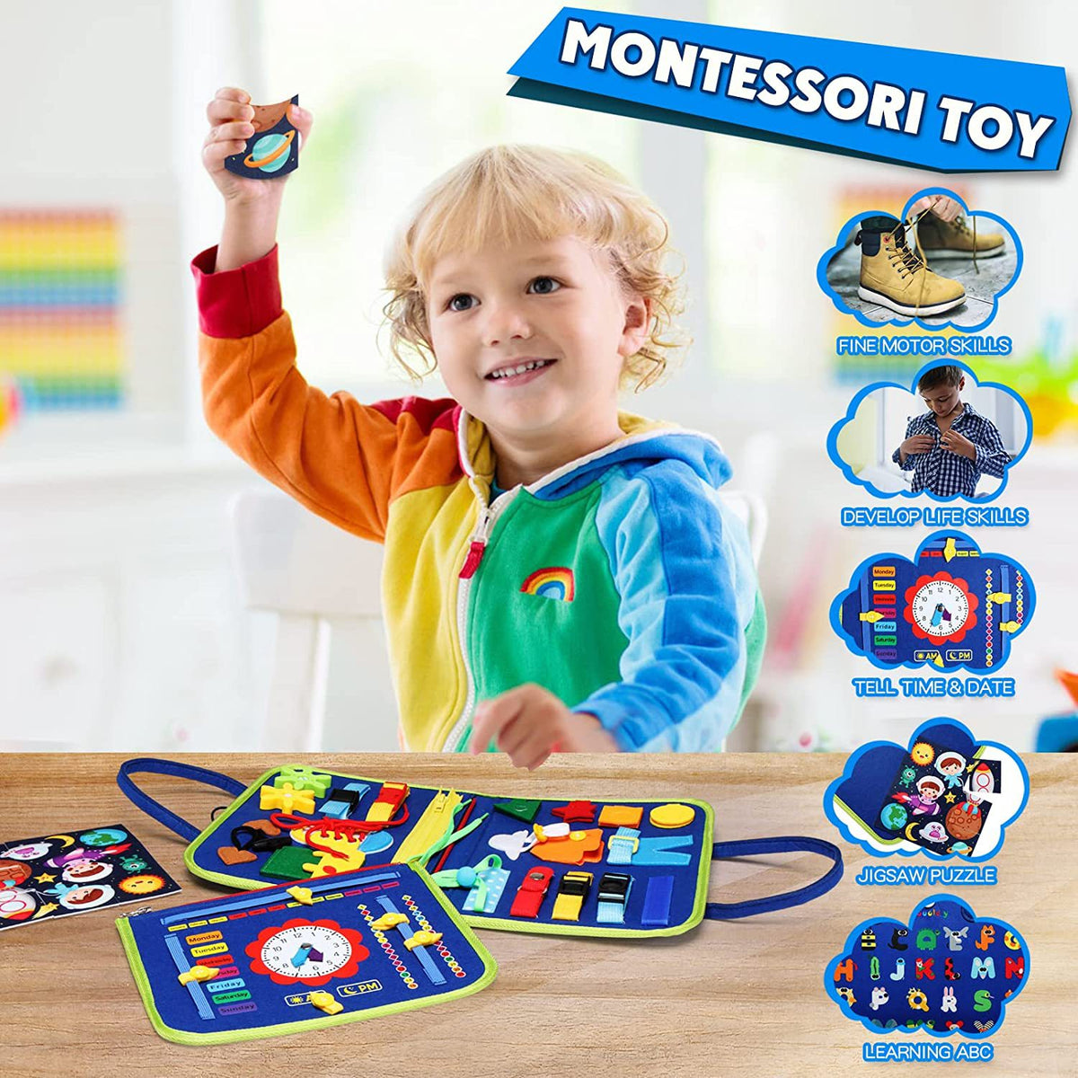 PERA FASHION Kids Felt Educational Activity Board