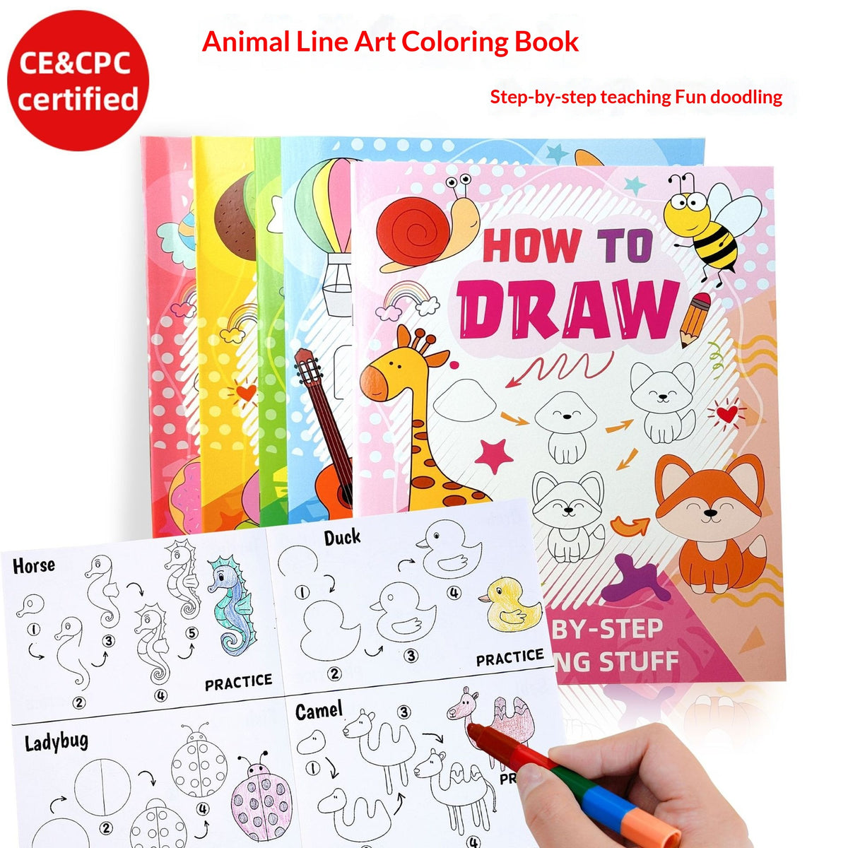 PERA FASHION Simple Animal Coloring Activity Book for Kids