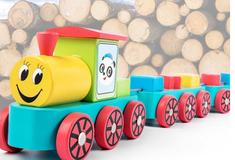 PERA FASHION Classic Wooden Train Building Blocks